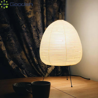 Modern Wabi-sabi Tripod Rice Paper LED Table Lamps