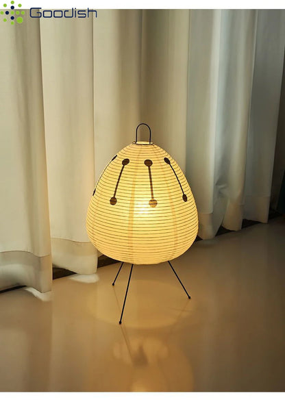 Modern Wabi-sabi Tripod Rice Paper LED Table Lamps