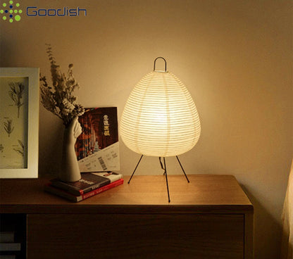Modern Wabi-sabi Tripod Rice Paper LED Table Lamps