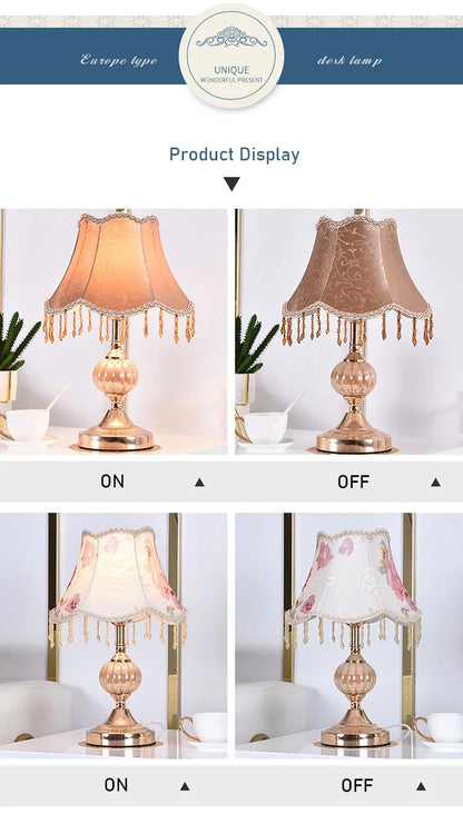 European Style Table Lamp Bedroom Bedside Lamp Touch Simple Modern Romantic Creative Retro Home Bedside Table Lamps Decor Light