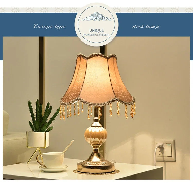 European Style Table Lamp Bedroom Bedside Lamp Touch Simple Modern Romantic Creative Retro Home Bedside Table Lamps Decor Light