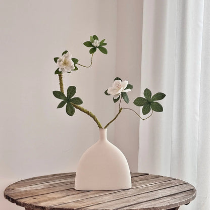 70CM3 Flowers Artificial Azalea Branch Silk White Wedding Flower Indoor Art Flower Arrangement Material Office Home Decor Plants