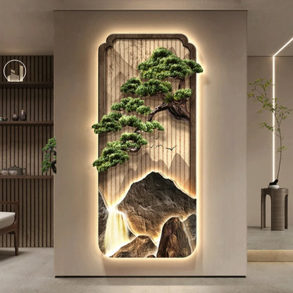 Neo-Chinese LED Mural Lamp For Corridor Foyer Living Room Entrance Bedroom Home Decoration Painting Background Wall Light Lustre