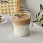 Transparent Coffee Cup, Japanese Style Glass Cup, Layered Cocktail Dessert Display Cup, Breakfast Milk Cup, 300ml Cold Drink Cup