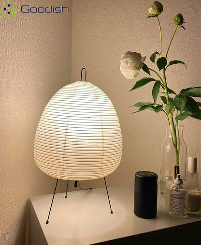Modern Wabi-sabi Tripod Rice Paper LED Table Lamps