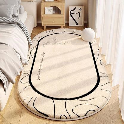 Minimalist Style Bedroom Decor Line Carpet Thick Plush Carpets for Living Room Fluffy Soft Bedside Floor Mat Washable Lounge Rug