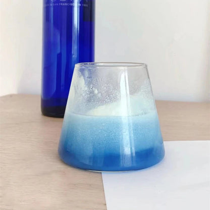 Transparent Coffee Cup, Japanese Style Glass Cup, Layered Cocktail Dessert Display Cup, Breakfast Milk Cup, 300ml Cold Drink Cup