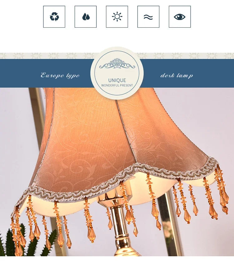 European Style Table Lamp Bedroom Bedside Lamp Touch Simple Modern Romantic Creative Retro Home Bedside Table Lamps Decor Light