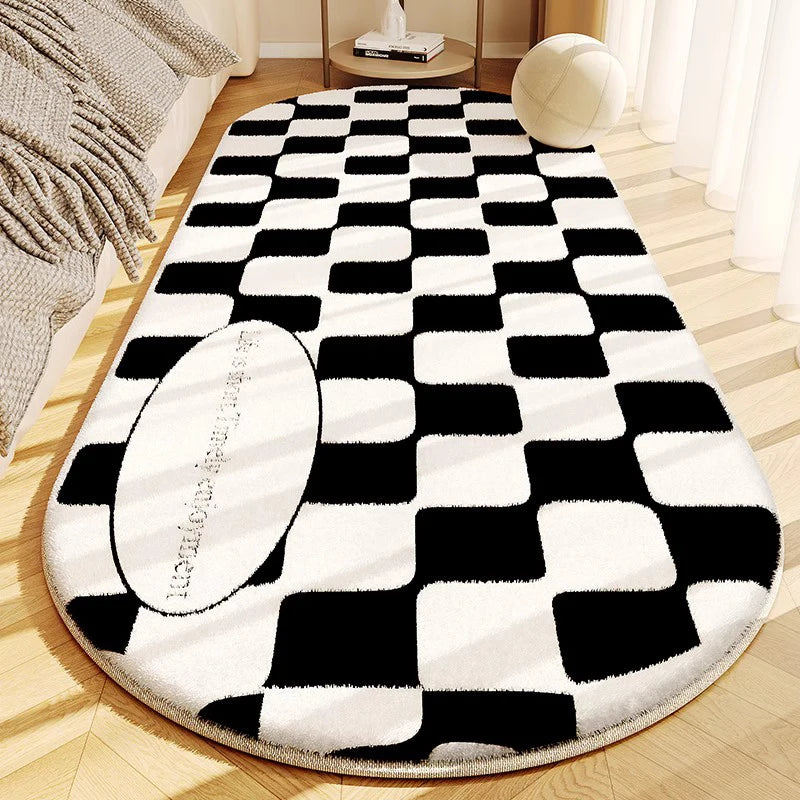 Minimalist Style Bedroom Decor Line Carpet Thick Plush Carpets for Living Room Fluffy Soft Bedside Floor Mat Washable Lounge Rug