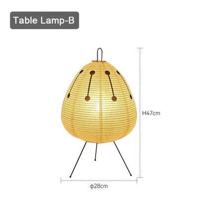 Modern Wabi-sabi Tripod Rice Paper LED Table Lamps
